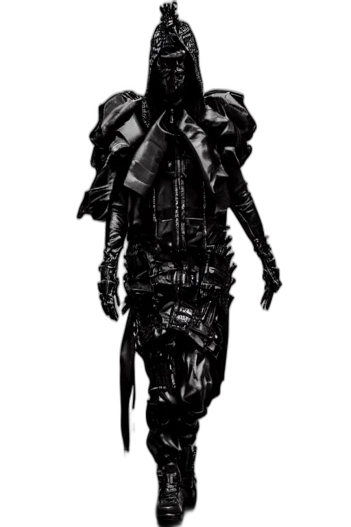 robot, jacket, staff, creature, concept art, cyberpunk, comic book art, fantasy art transparent PNG cut-out