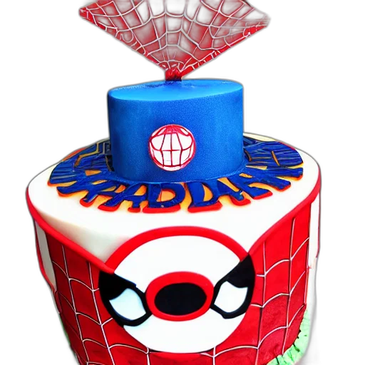 crown, 3d render, chinese, knockoff, spider, man, birthday, cake transparent PNG cut-out