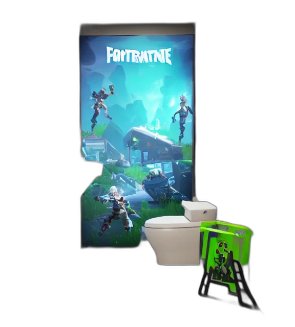 furniture, concept art, green, photorealistic, photo, fortnite, themed, toilet transparent PNG cut-out
