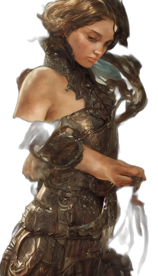 dress, dragon, face, sword transparent PNG cut-out