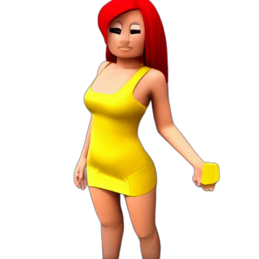 dress, robot, staff, hair transparent PNG cut-out