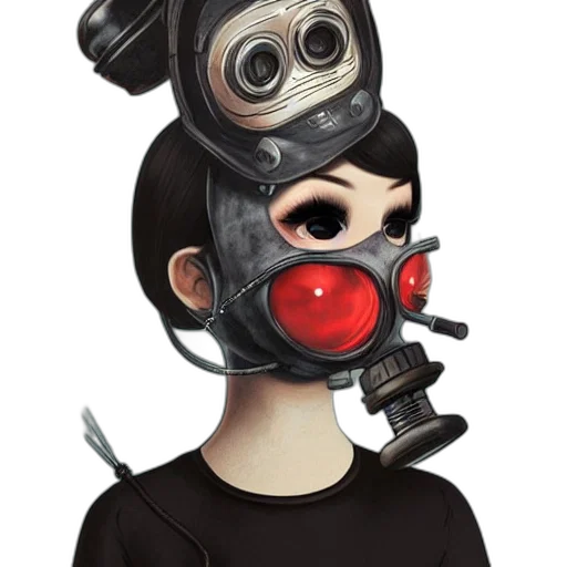 mask, robot, face, creature, concept art, cyberpunk, cartoon, comic book art transparent PNG cut-out