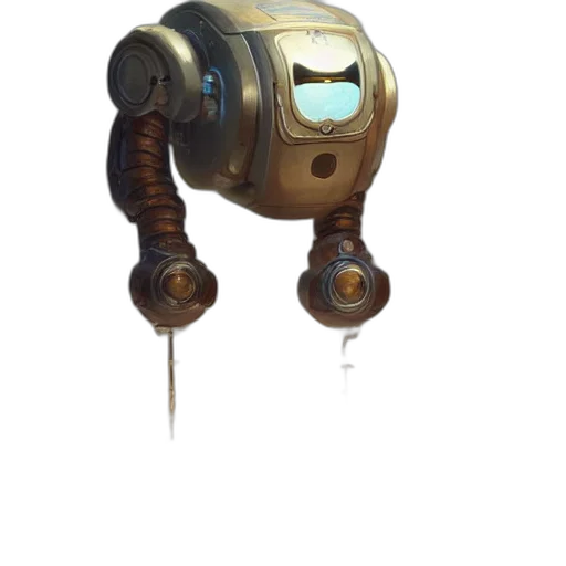 robot, staff, weapon, creature transparent PNG cut-out