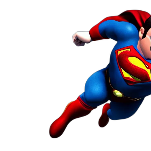 3d render, comic book art, concept art, photorealistic, portrait, mario, superman, man transparent PNG cut-out