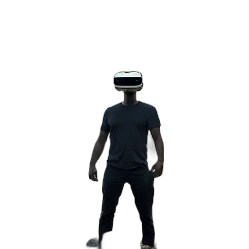 robot, staff, hat, mask, 3d render, concept art, cyberpunk, vaporwave transparent PNG cut-out