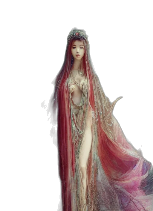 dress, fantasy art, concept art, 3d render transparent PNG cut-out
