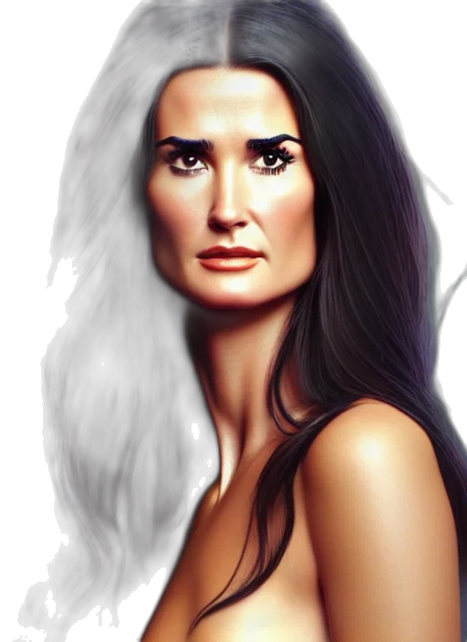 face, hair, photorealistic, fantasy art transparent PNG cut-out