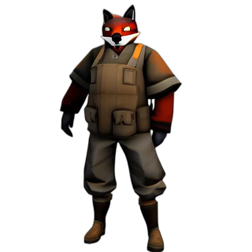 jacket, animal, mask, staff, concept art, 3d render, pixel art, fantasy art transparent PNG cut-out