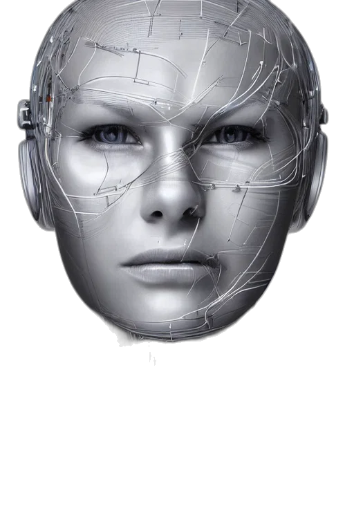 robot, mask, face, jewelry, cyberpunk, 3d render, photorealistic, concept art transparent PNG cut-out