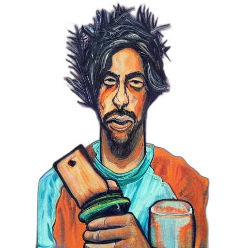 face, hair, staff, jacket, cartoon, comic book art, watercolor, concept art transparent PNG cut-out