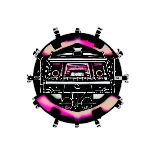 robot, crown, weapon, jewelry, cyberpunk, pixel art, vaporwave, 3d render transparent PNG cut-out