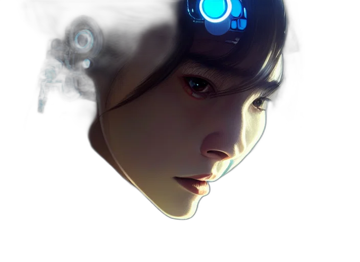 robot, face, mask, creature, cyberpunk, concept art, photorealistic, fantasy art transparent PNG cut-out