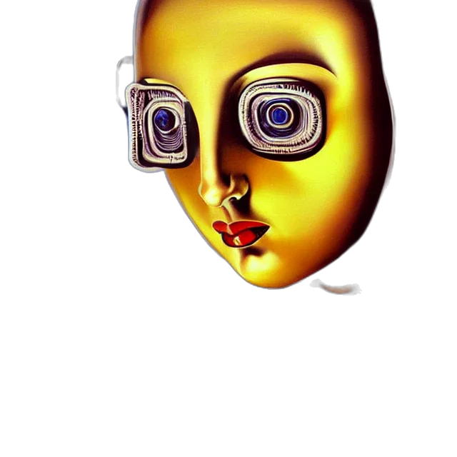 mask, robot, face, jewelry, 3d render, concept art, photorealistic, cyberpunk transparent PNG cut-out