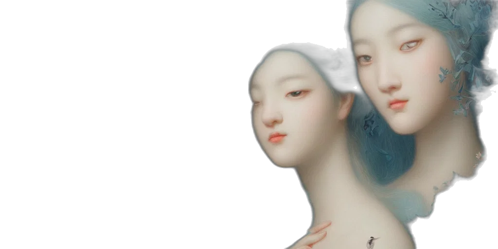 mask, face, photorealistic, oil painting, 3d render, fantasy art, blue, pastel transparent PNG cut-out