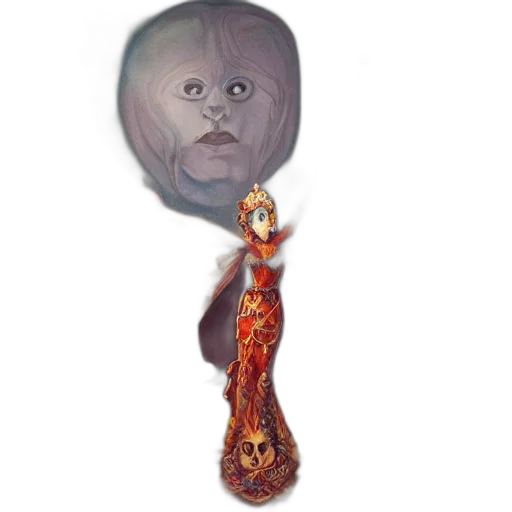 creature, staff, mask, dress, concept art, fantasy art, watercolor, photorealistic transparent PNG cut-out