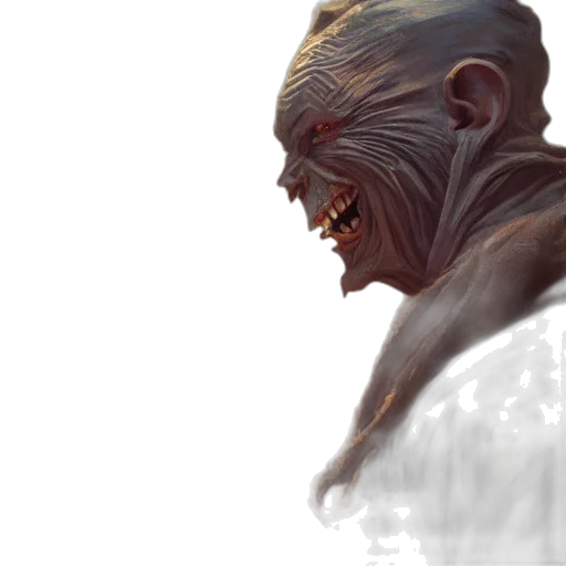 creature, face, mask, staff transparent PNG cut-out