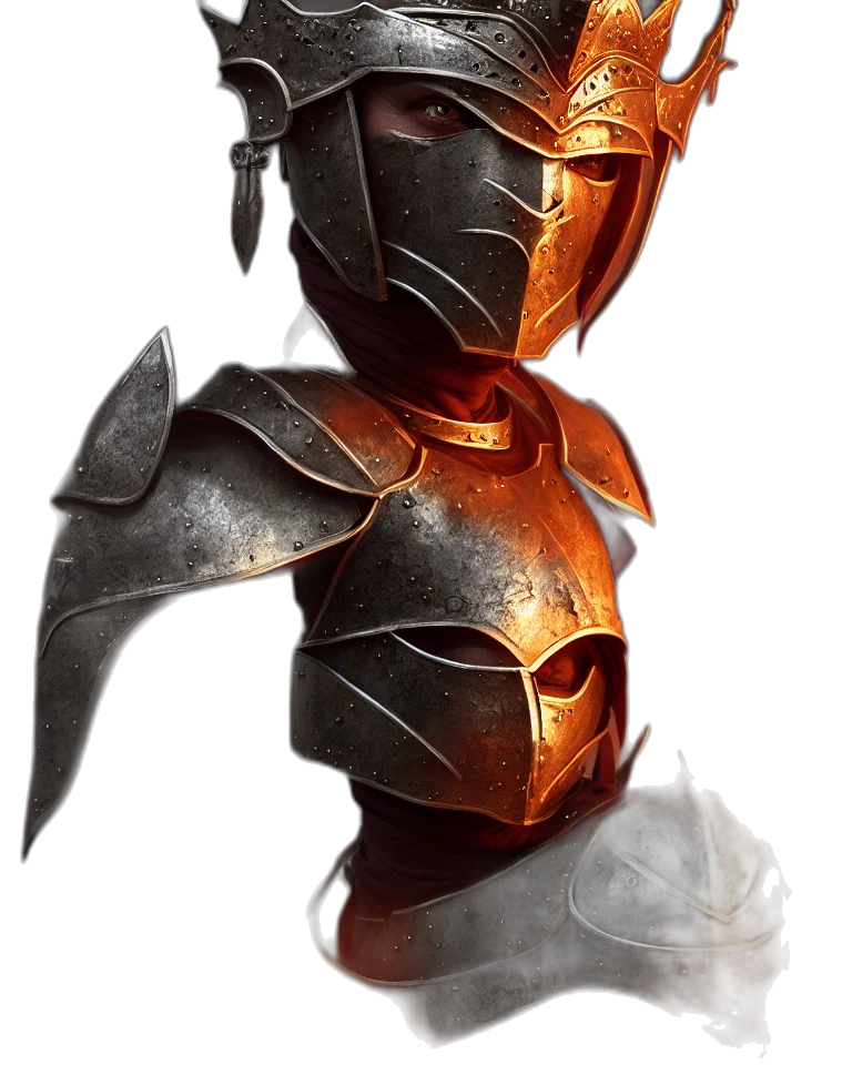 mask, sword, weapon, staff, fantasy art, concept art, 3d render, comic book art transparent PNG cut-out