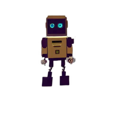 robot, creature, animal, staff, pixel art, 3d render, concept art, cyberpunk transparent PNG cut-out