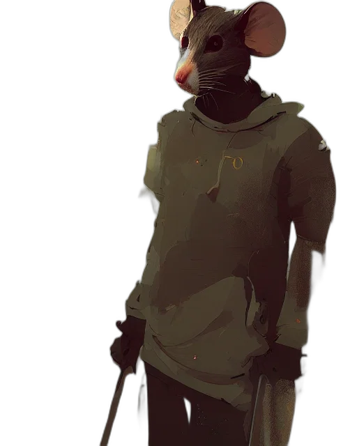jacket, mask, staff, animal transparent PNG cut-out