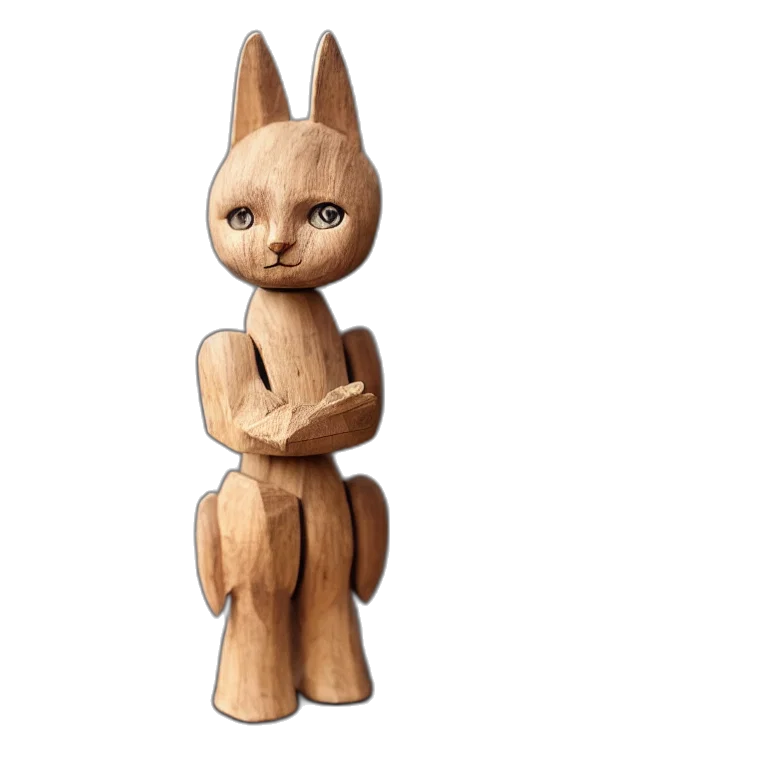 furniture, animal, 3d render, concept art, realistic, wooden, sculpture, art transparent PNG cut-out