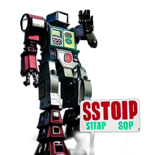 robot, staff, weapon, 3d render transparent PNG cut-out