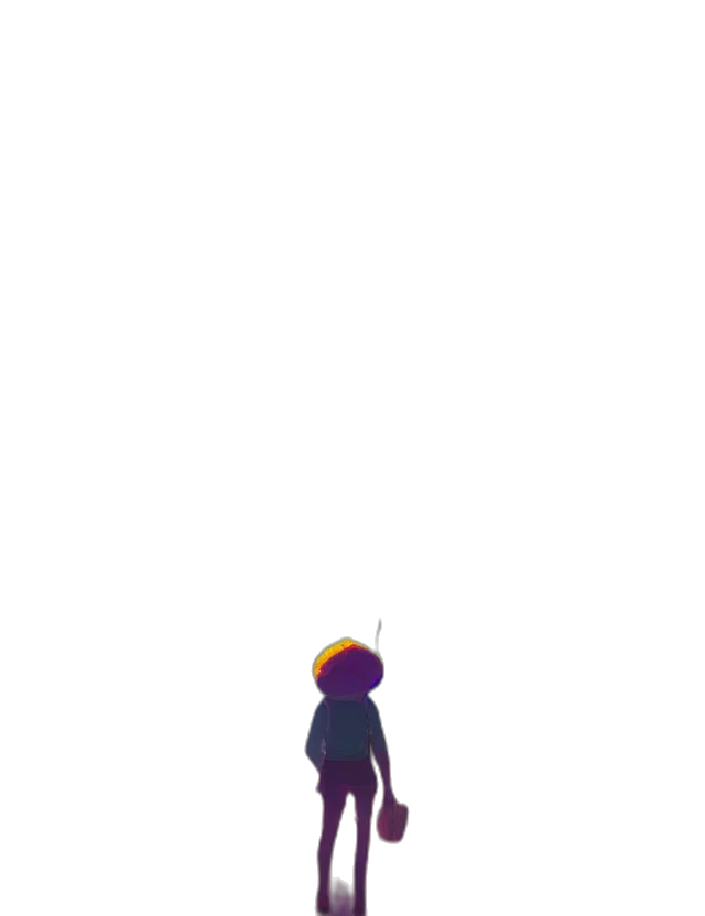 robot, creature, staff, dress, pixel art, concept art, 3d render, anime transparent PNG cut-out