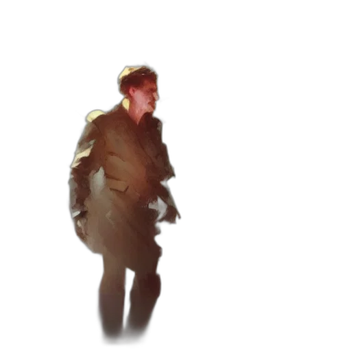 jacket, creature, staff, weapon transparent PNG cut-out