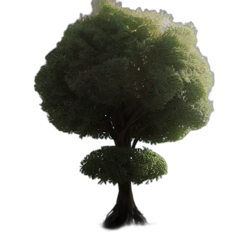 tree, crown, creature, hair, 3d render, concept art, photorealistic, pixel art transparent PNG cut-out