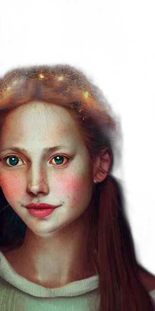 face, photorealistic, fantasy art, 3d render, oil painting, outer space, totally, enraptured transparent PNG cut-out