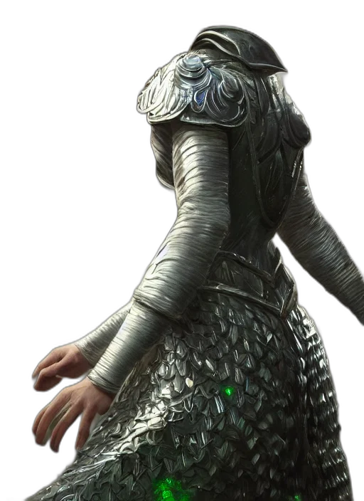 dress, sword, dragon, staff transparent PNG cut-out