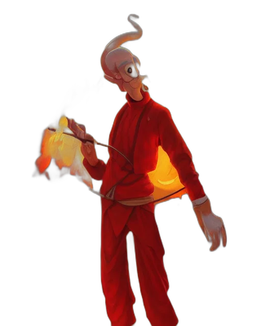 staff, jacket, robot, mask, concept art, 3d render, fantasy art, cartoon transparent PNG cut-out