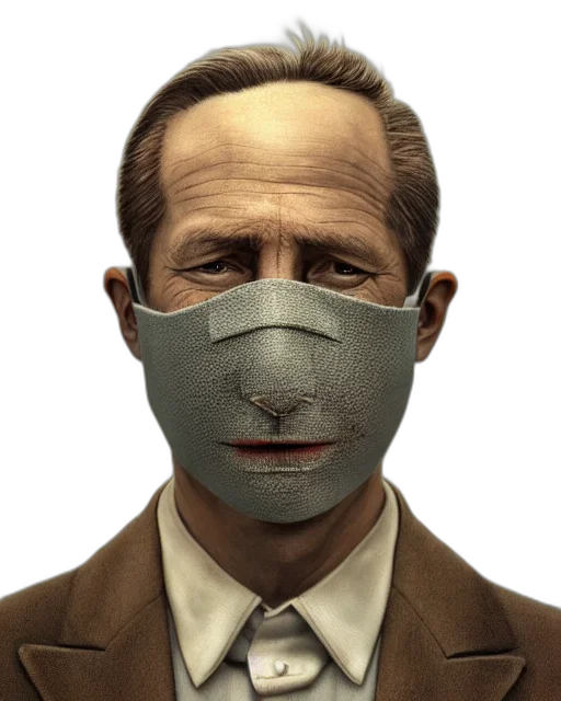 mask, face, photorealistic, concept art, 3d render, comic book art, man, wearing transparent PNG cut-out