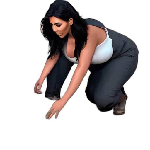 dress, creature, shoes, concept art, 3d render, photorealistic, kim, kardashian transparent PNG cut-out