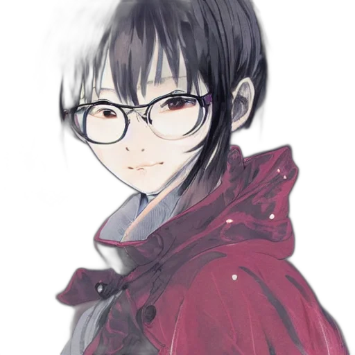 jacket, face, staff, mask, anime, photorealistic, watercolor, fantasy art transparent PNG cut-out