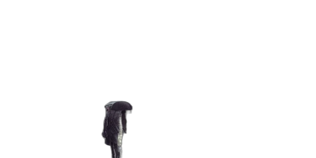umbrella, staff, hair, dress, pixel art, concept art, 3d render, photorealistic transparent PNG cut-out