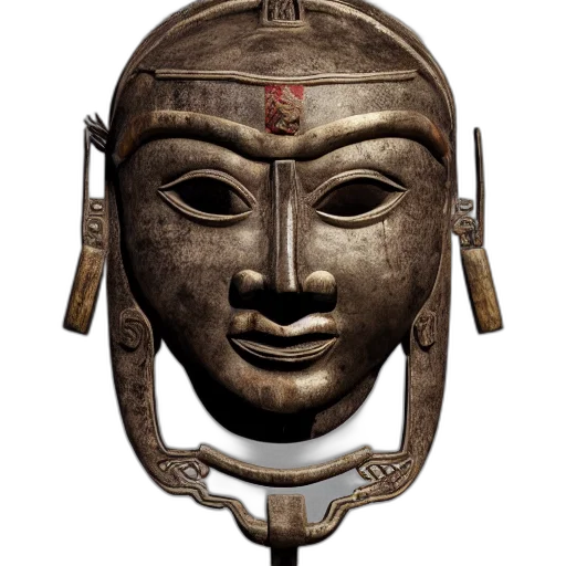 mask, face, jewelry, crown, photorealistic, design, ancient, chinese transparent PNG cut-out