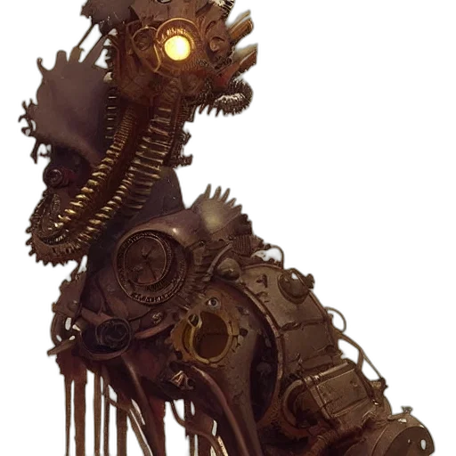 robot, staff, creature, mask transparent PNG cut-out