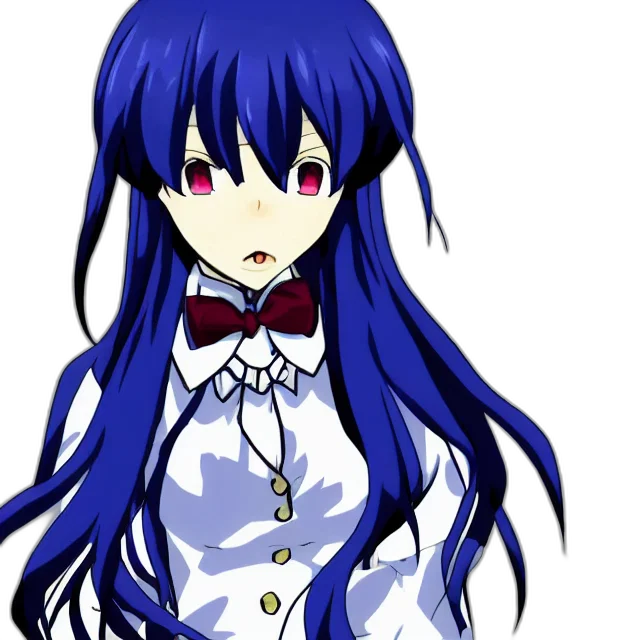 dress, staff, anime, pixel art, cartoon, concept art, blue, monochrome transparent PNG cut-out