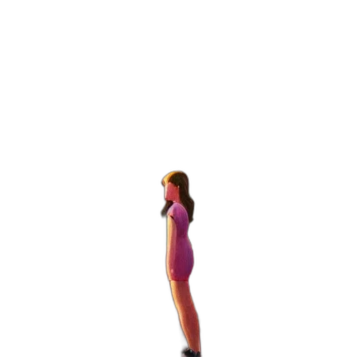 dress, robot, staff, hair transparent PNG cut-out