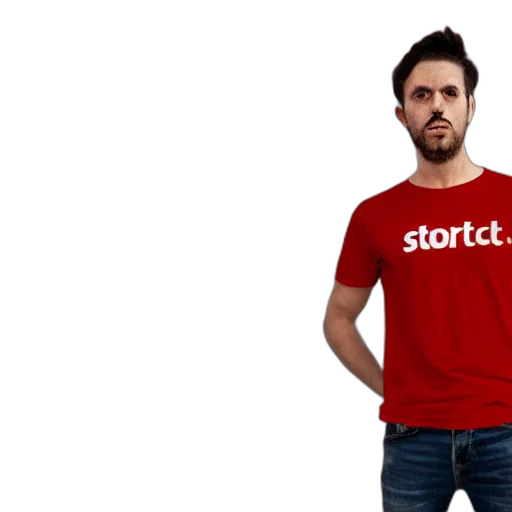 staff, 3d render, outer space, guy, short, dark, hair, his transparent PNG cut-out