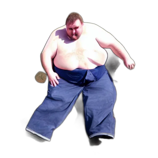 creature, animal, jacket, staff, 3d render, concept art, photorealistic, obese transparent PNG cut-out