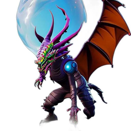 dragon, creature, staff, mask, concept art, fantasy art, pixel art, 3d render transparent PNG cut-out