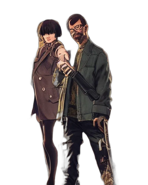 jacket, concept art, cyberpunk, comic book art transparent PNG cut-out