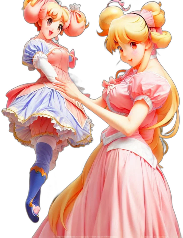 dress, staff, concept art, anime transparent PNG cut-out