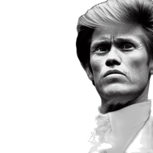 face, hair, jacket, photorealistic transparent PNG cut-out