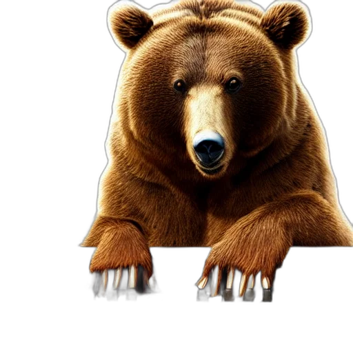 animal, creature, face, concept art, 3d render, photorealistic, brown, bear transparent PNG cut-out