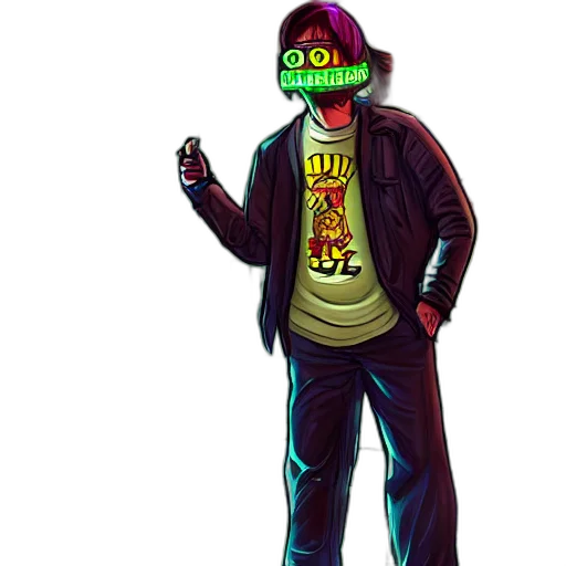 jacket, staff, mask, robot transparent PNG cut-out