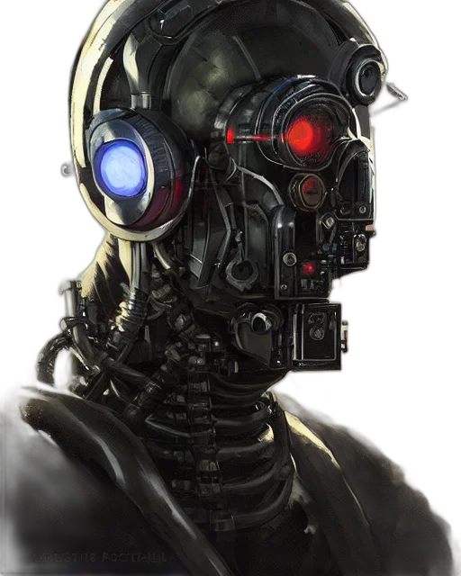 robot, mask, face, cyberpunk, concept art, comic book art, fantasy art, masked transparent PNG cut-out