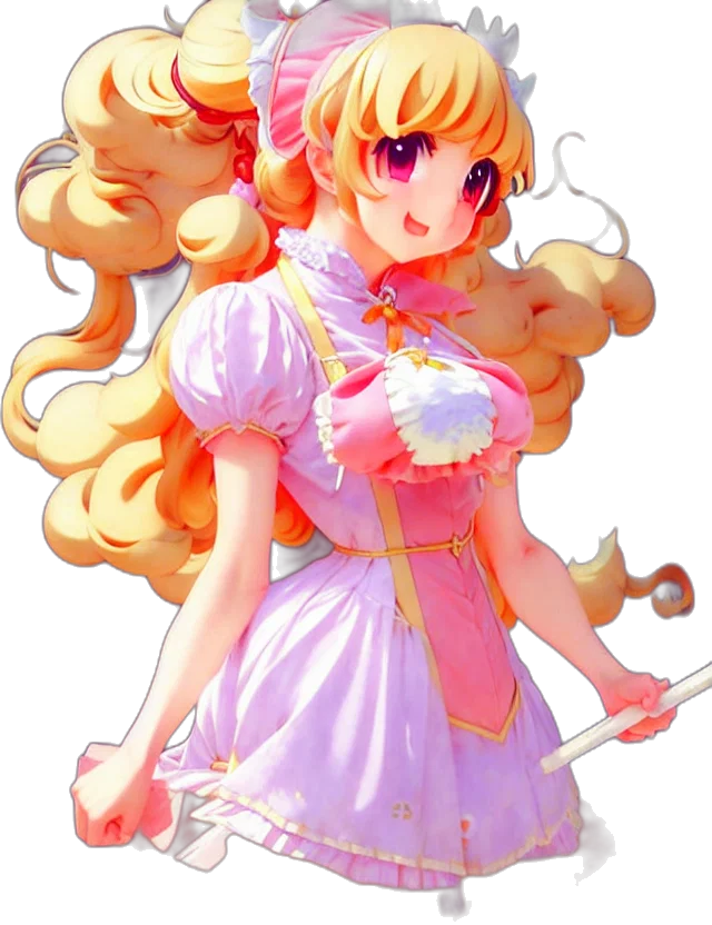 dress, staff, crown, anime transparent PNG cut-out