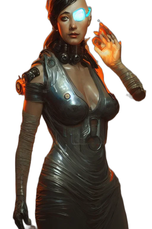 staff, robot, weapon, dress transparent PNG cut-out